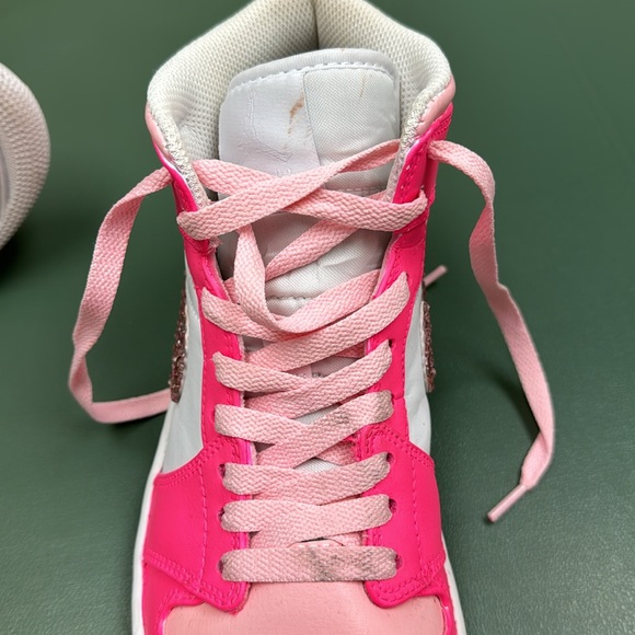 Euro size 40.5 women’s bedazzled Air Jordan 1 Mid - Picture 5 of 8